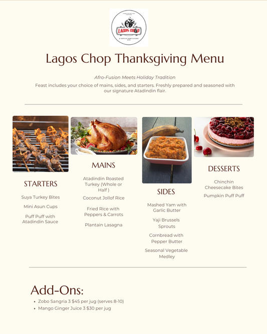 Nigerian Christmas Dinner Menu