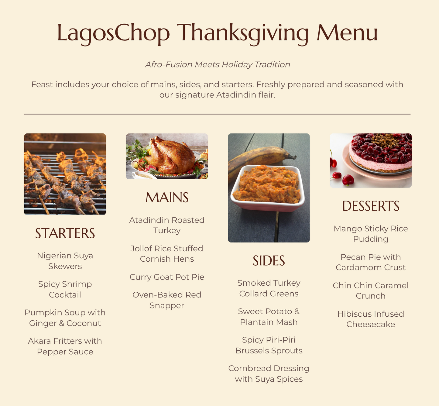 Nigerian Thanksgiving Menu