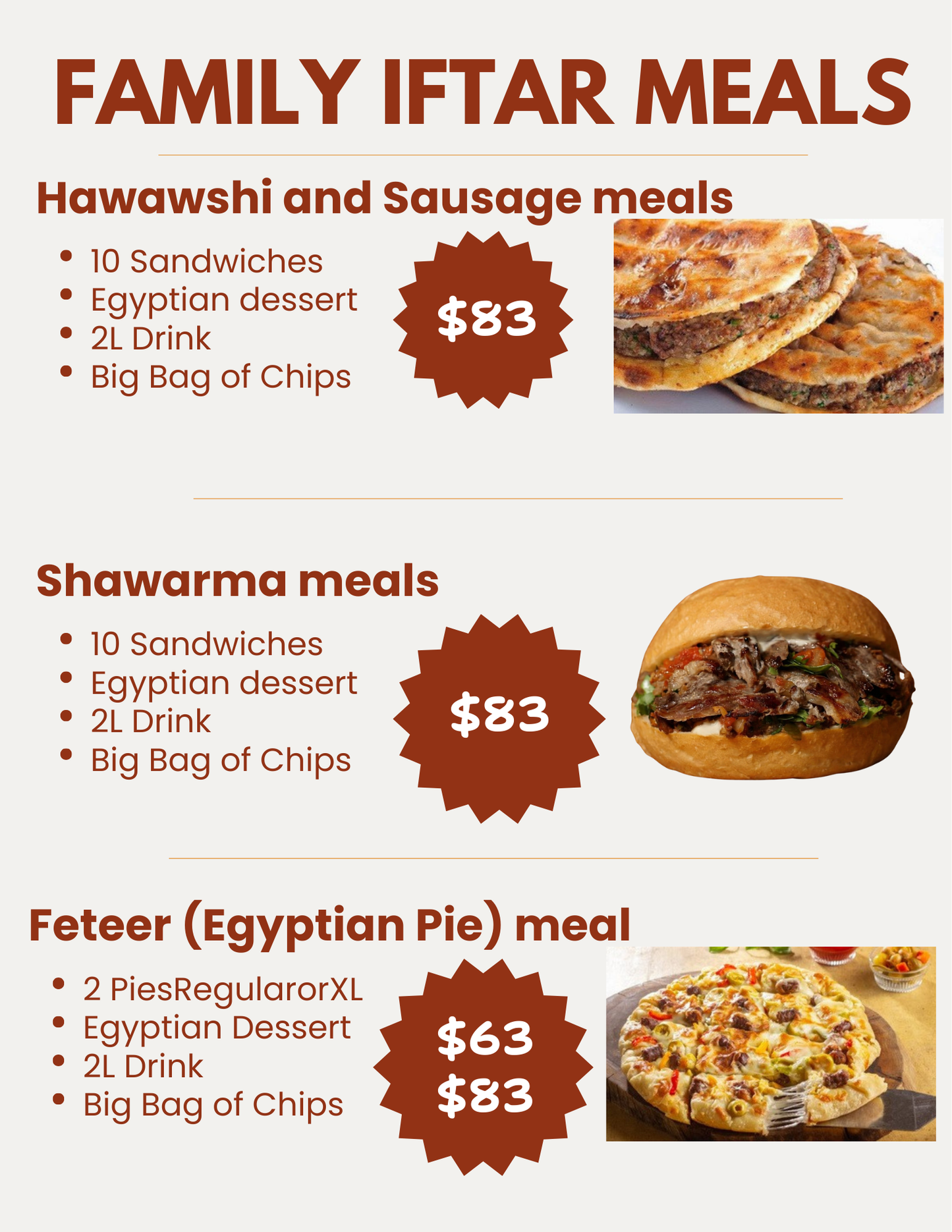 Family Iftar Menu