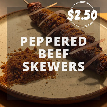 Peppered Beef Skewers
